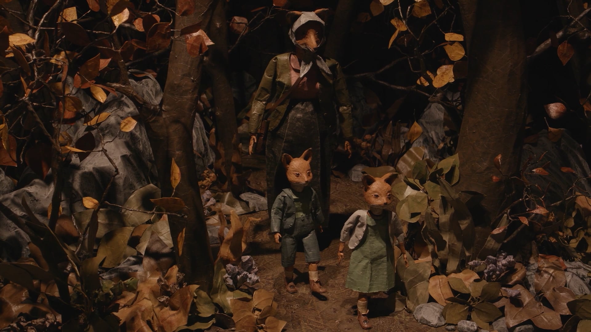 Lièvres et renards sur forêt de papier - Personnages et décors d'un film d'animation